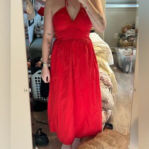 Universal Thread Vibrant Red Backless Dress